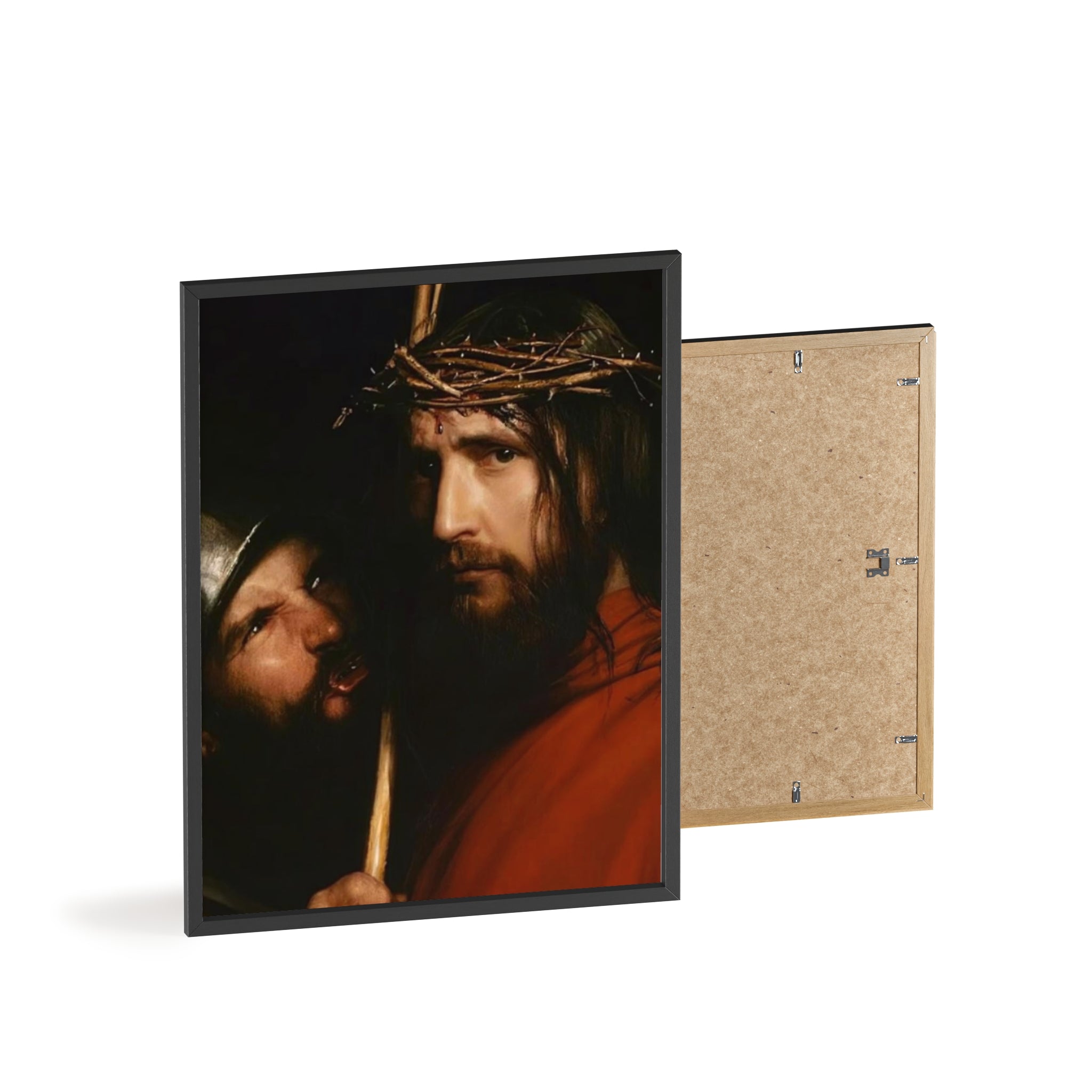 Framed Religious Art Poster — Jesus with Crown of Thorns Wall Print
