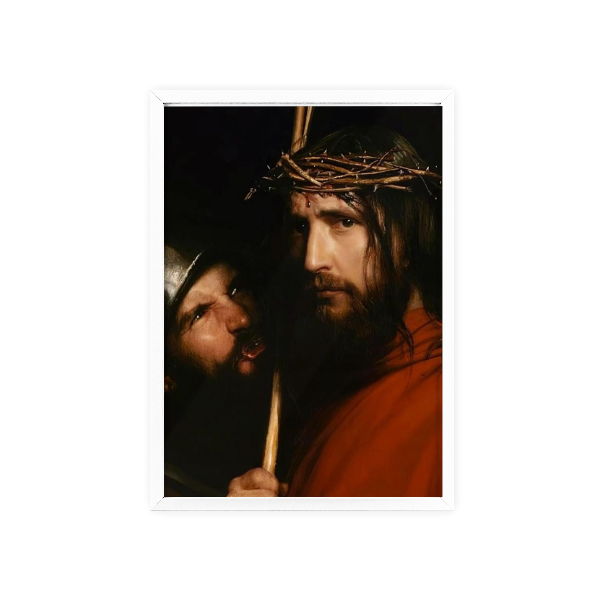 Framed Religious Art Poster — Jesus with Crown of Thorns Wall Print