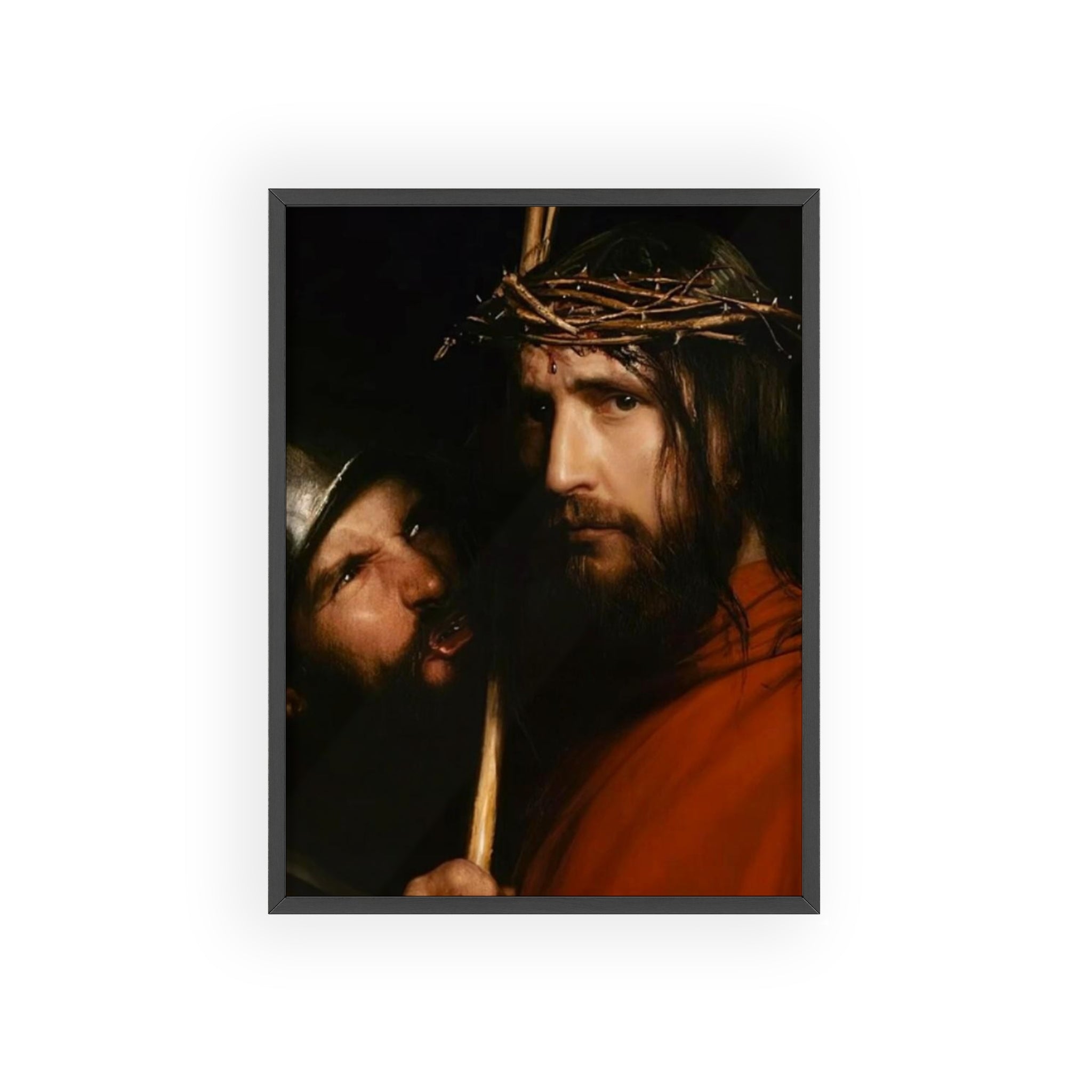 Framed Religious Art Poster — Jesus with Crown of Thorns Wall Print