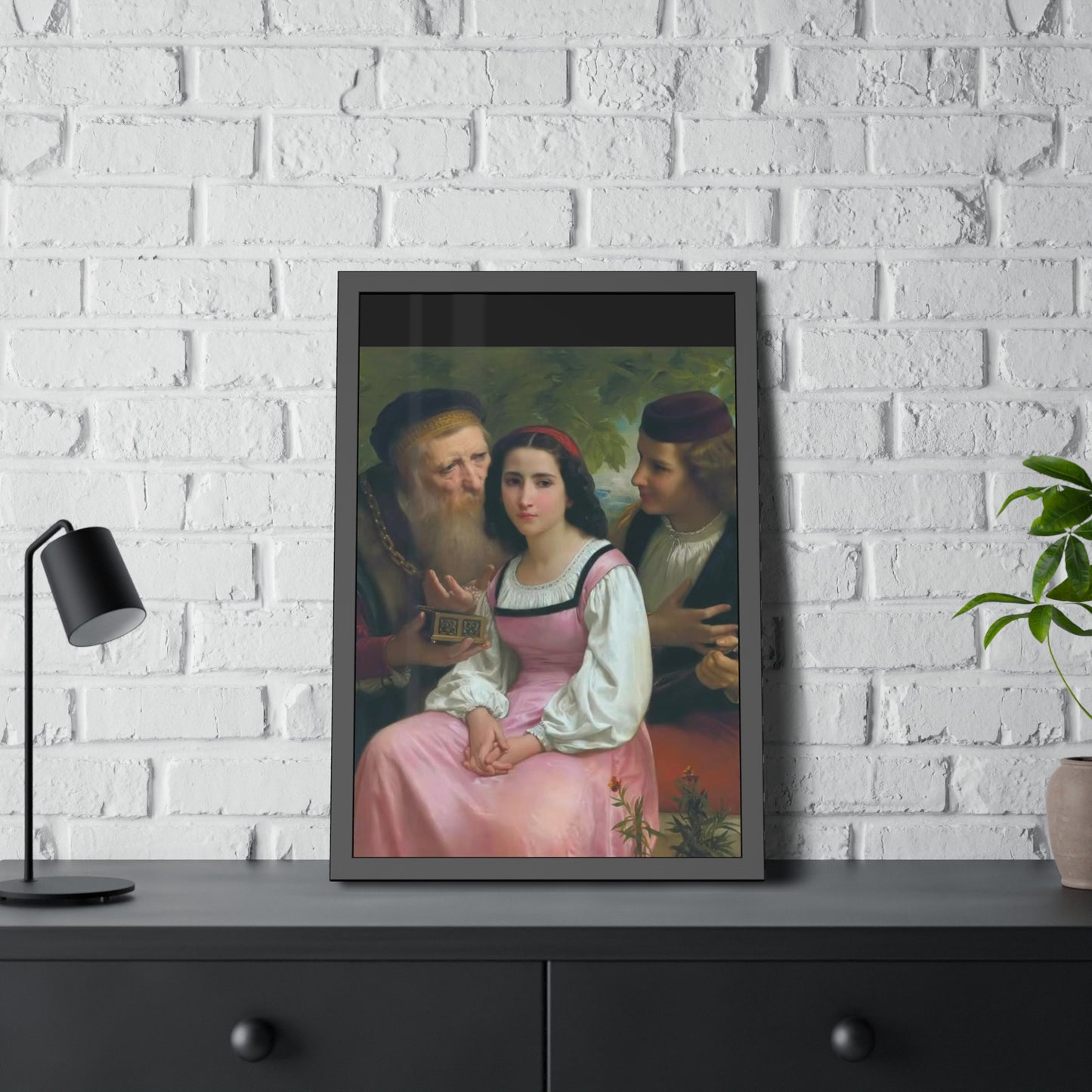 Framed Romantic Vintage Portrait Poster — Classical Oil Painting Wall Art