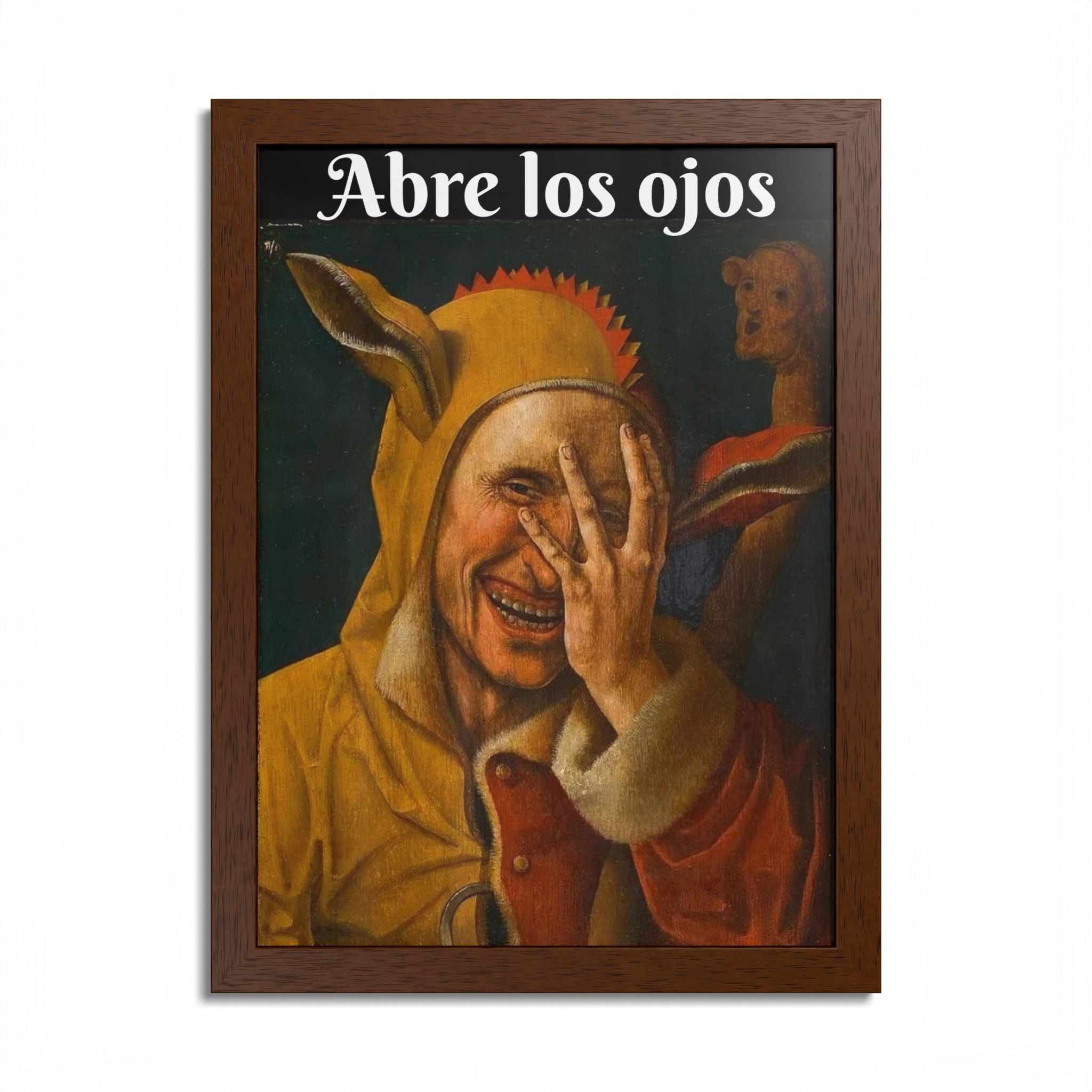 Framed Poster — “Abre los ojos” Vintage Jester Art Print