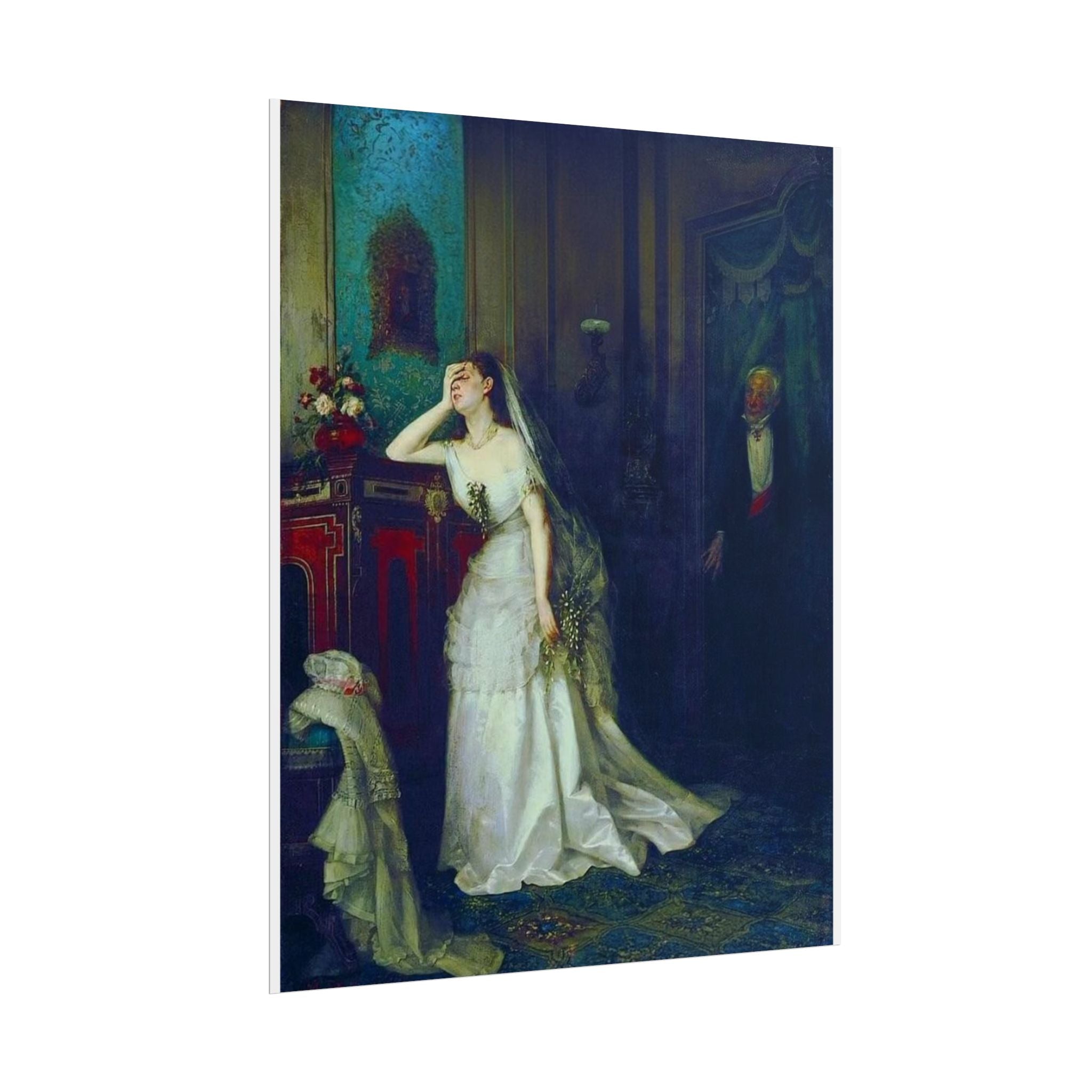 Victorian Bridal Painting Poster — Romantic 19th-Century Wedding Scene Wall Art (Rolled)