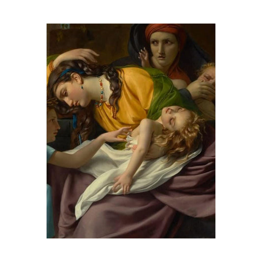 Classical Art Satin Poster – Mother and Child Neoclassical Print (300gsm)