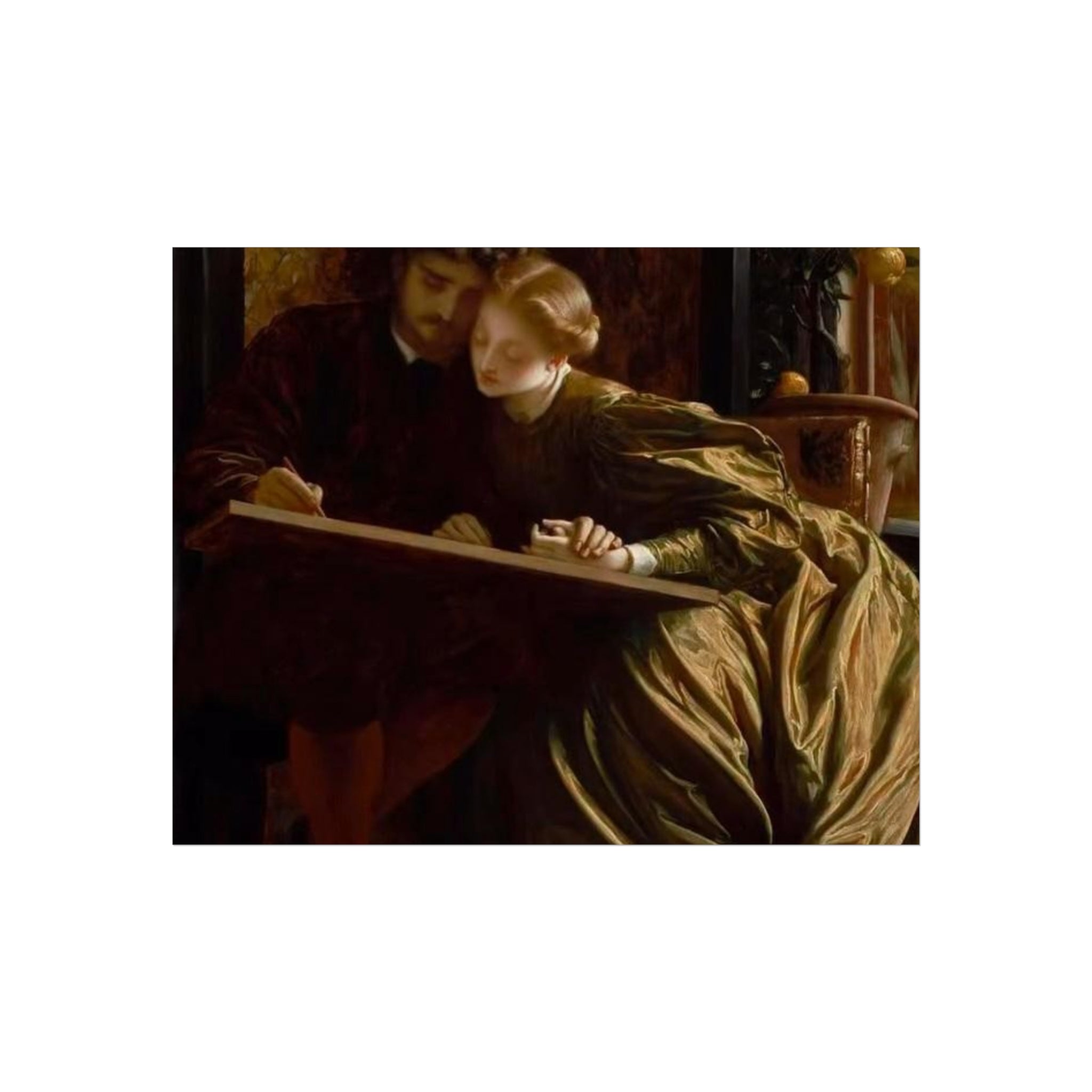 Fine Art Poster — Victorian Lovers Painting Wall Art Print