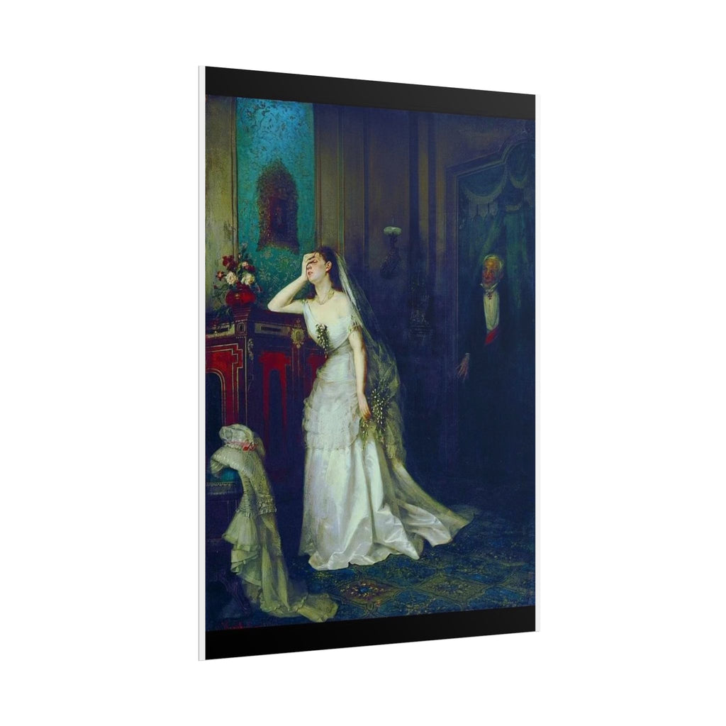 Victorian Bridal Painting Poster — Romantic 19th-Century Wedding Scene Wall Art (Rolled)