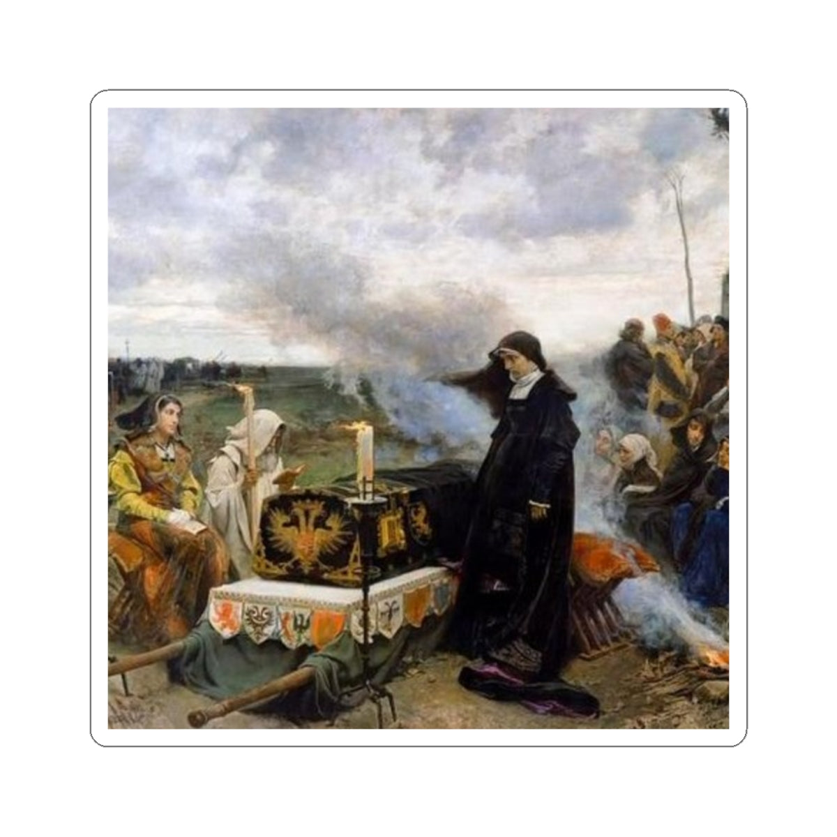 Historical Painting Kiss-Cut Sticker — Religious Ceremony Art Decal