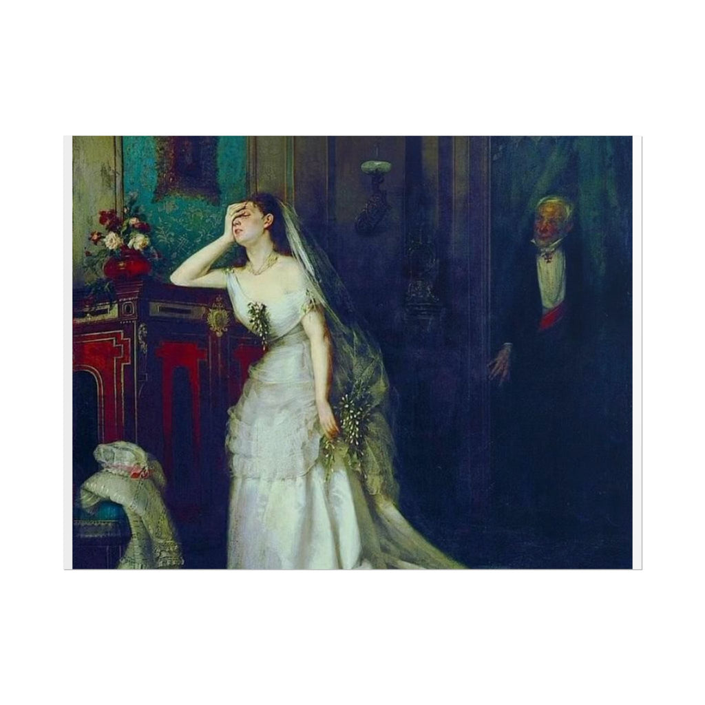 Victorian Bridal Painting Poster — Romantic 19th-Century Wedding Scene Wall Art (Rolled)
