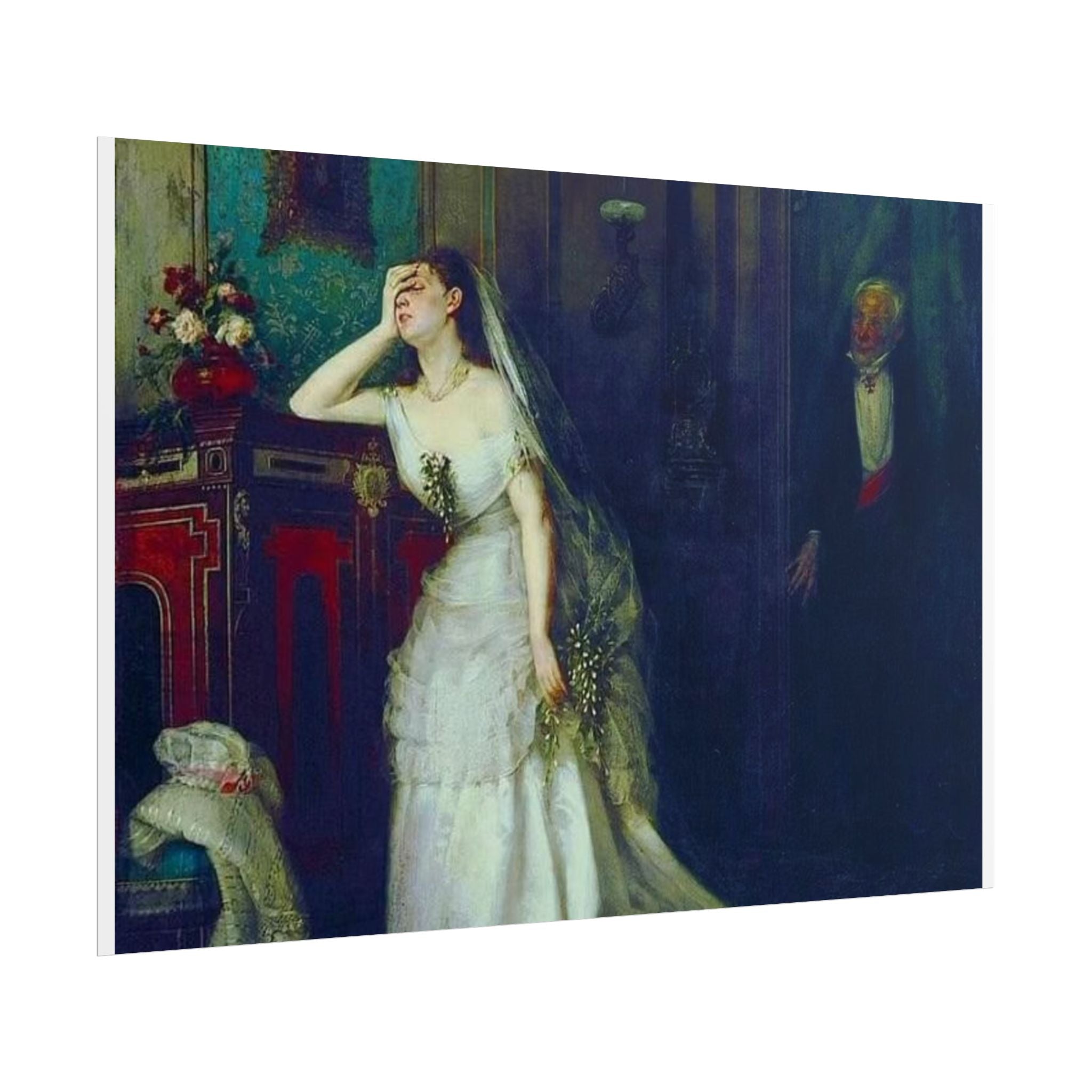Victorian Bridal Painting Poster — Romantic 19th-Century Wedding Scene Wall Art (Rolled)
