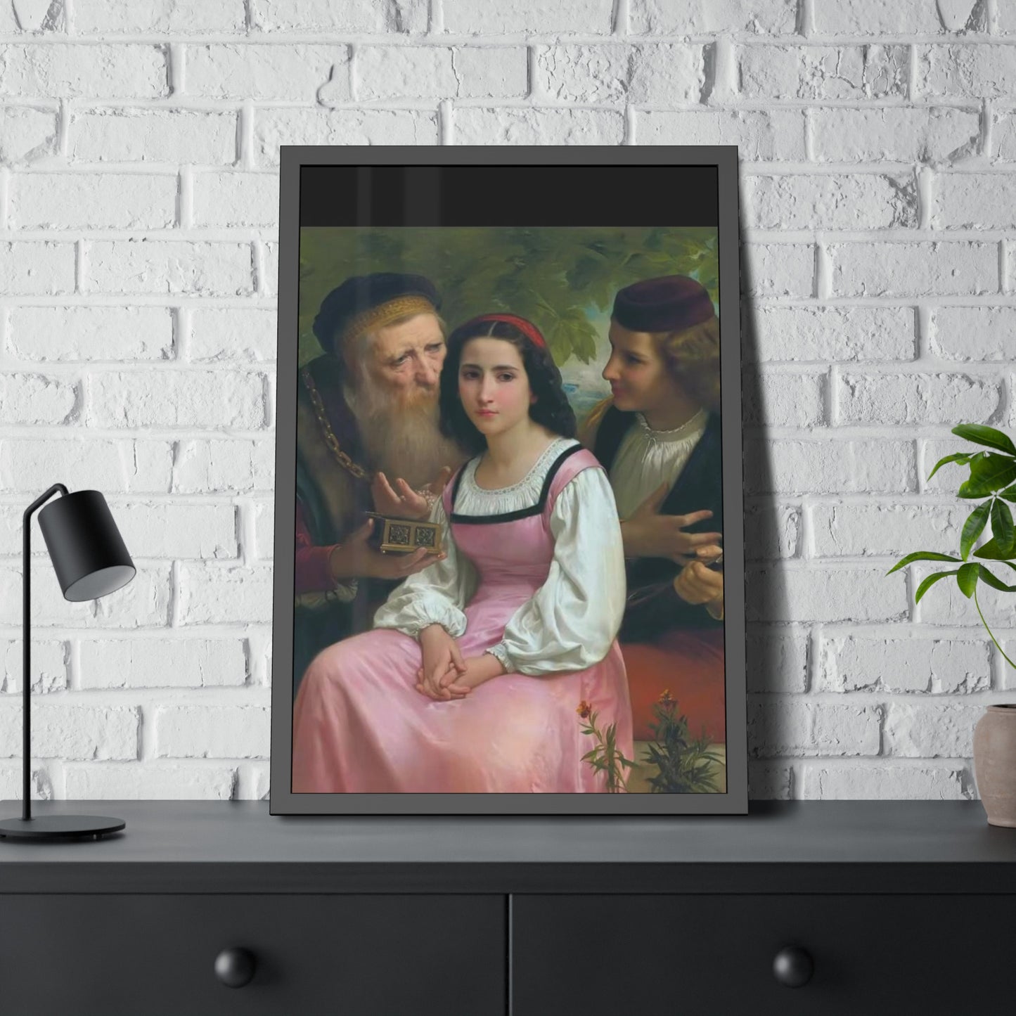 Framed Romantic Vintage Portrait Poster — Classical Oil Painting Wall Art