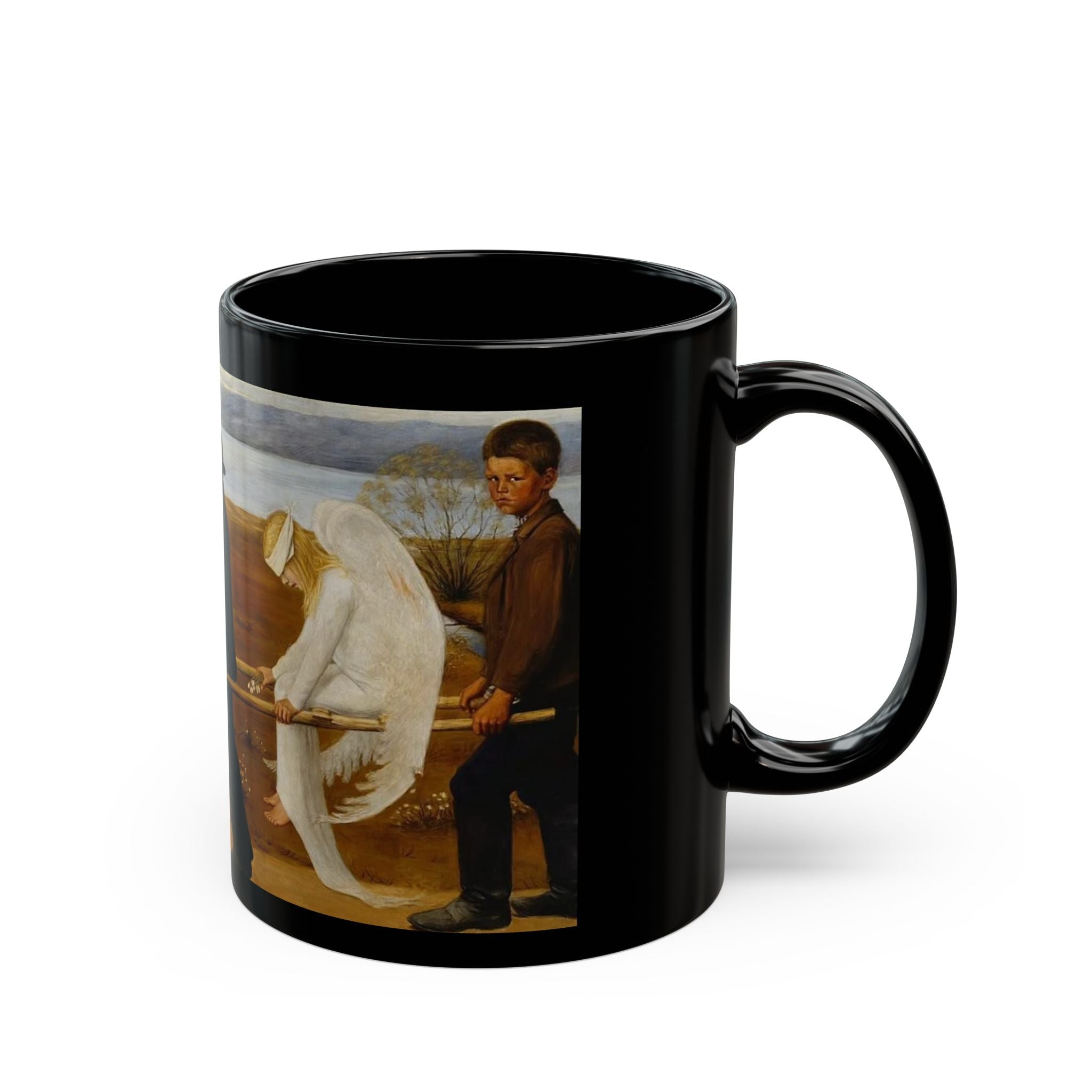 The Wounded Angel mug | Black Ceramic Mug