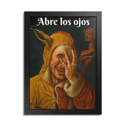 Framed Poster — “Abre los ojos” Vintage Jester Art Print