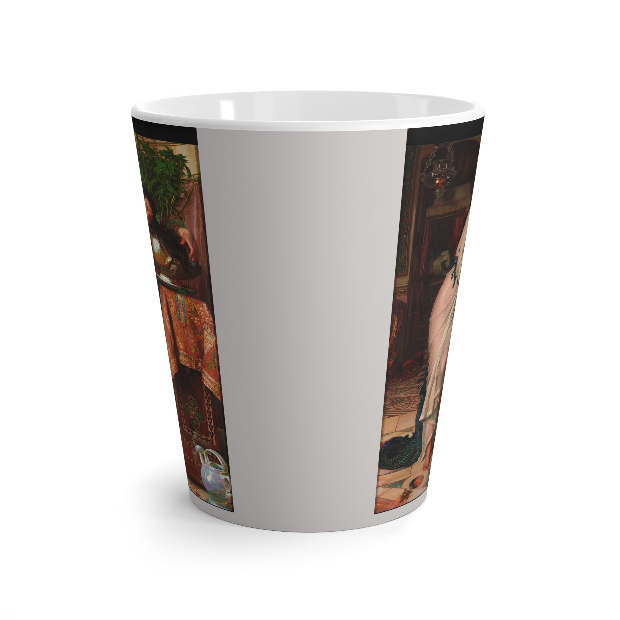 Vintage Romantic Art Latte Mug — Woman at Boudoir Painting