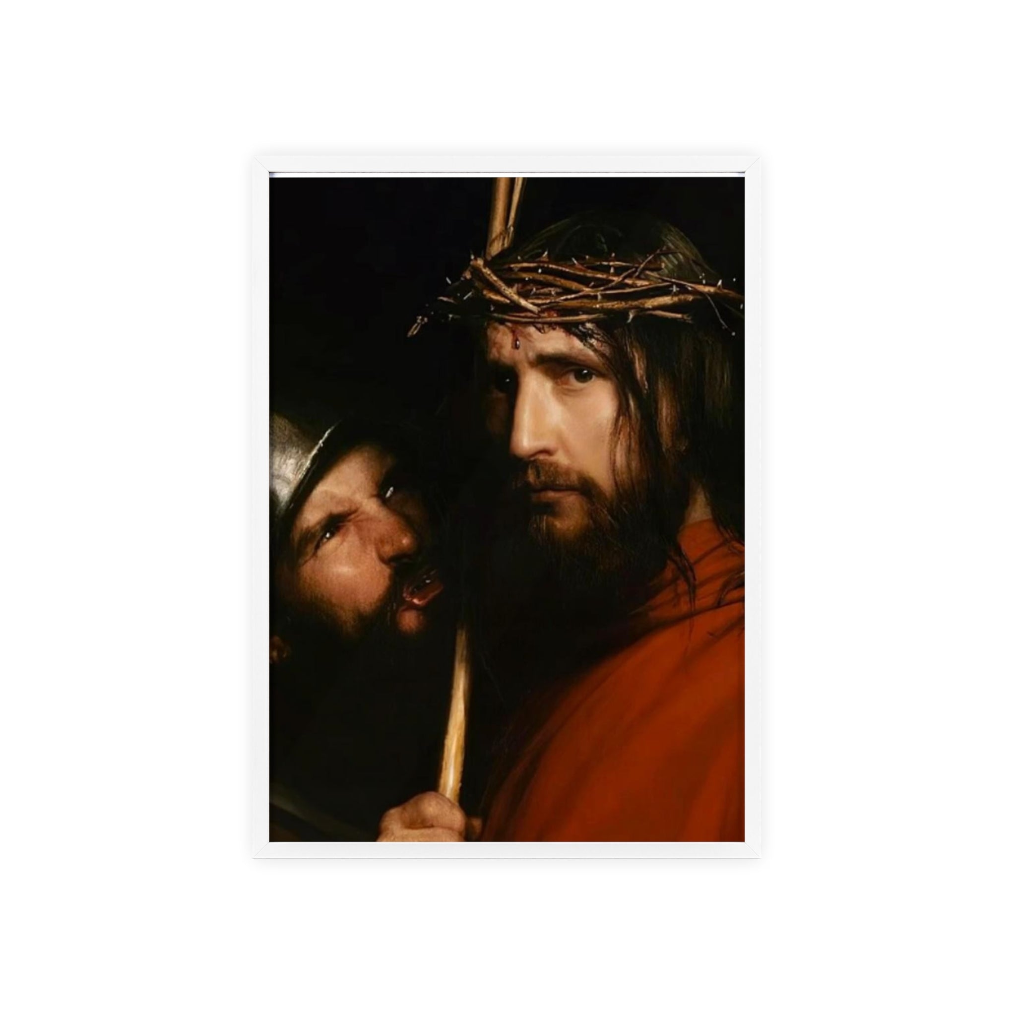 Framed Religious Art Poster — Jesus with Crown of Thorns Wall Print