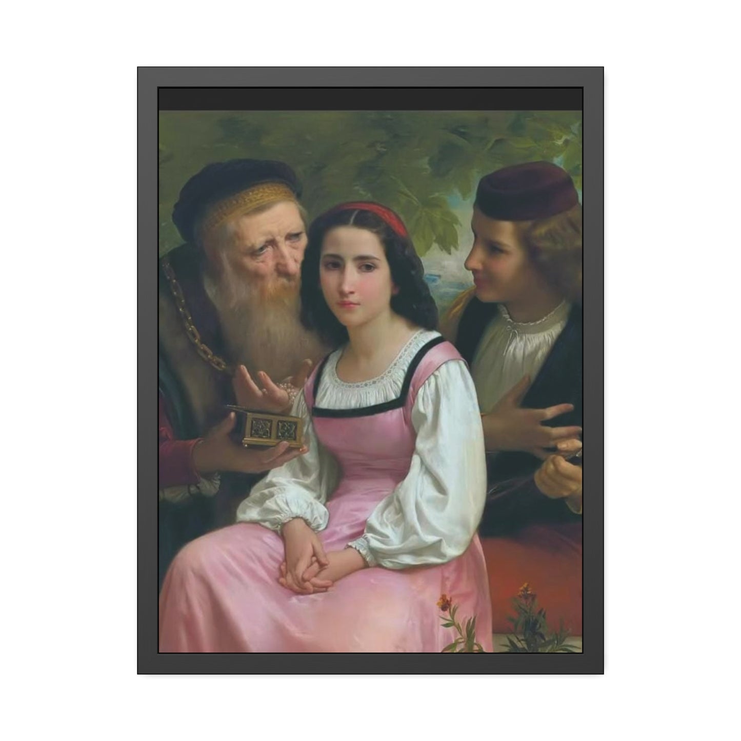 Framed Romantic Vintage Portrait Poster — Classical Oil Painting Wall Art