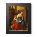 Framed Poster — Vintage Mother and Child Oil Painting Print