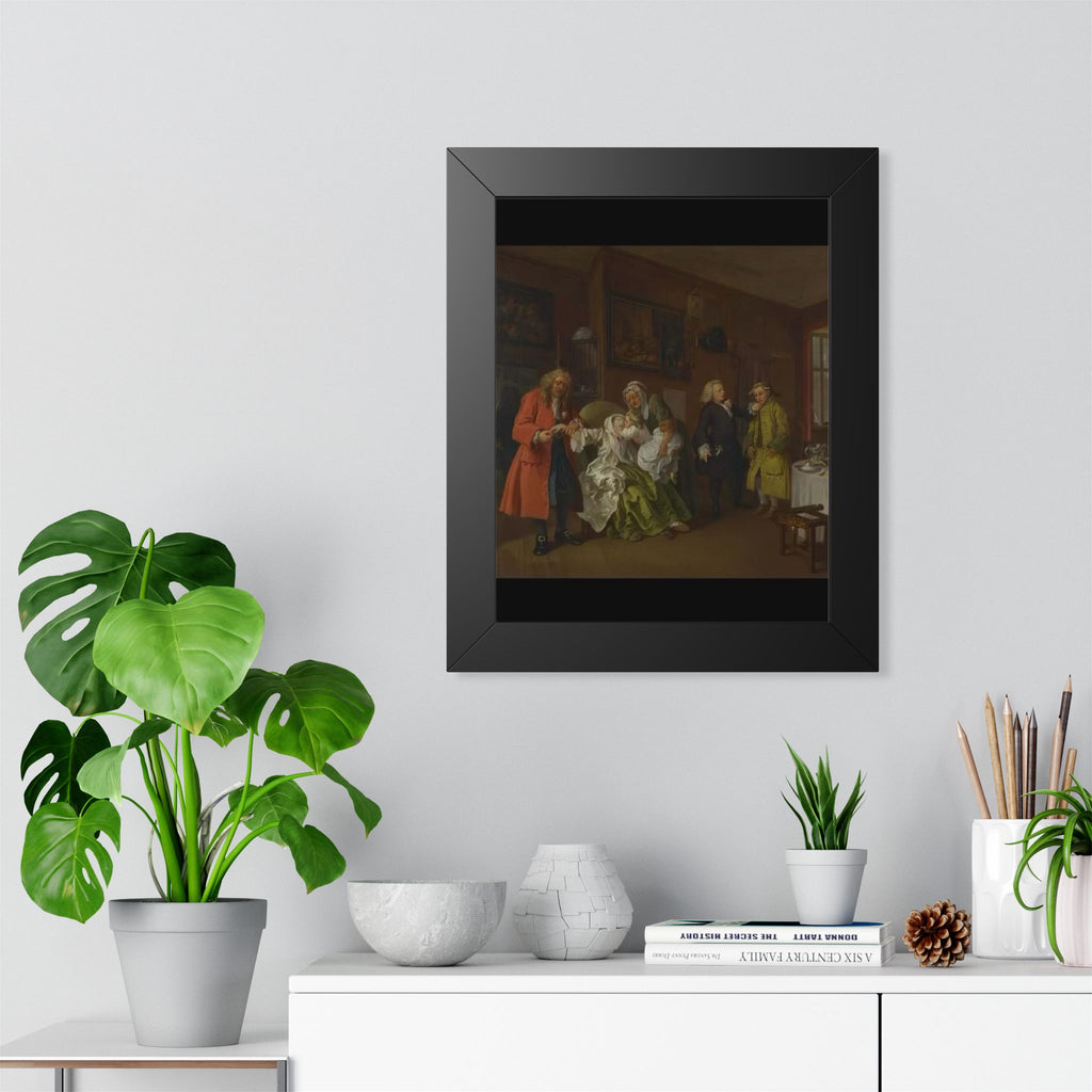 Framed Poster – Vintage 18th-Century Interior Scene Art Print