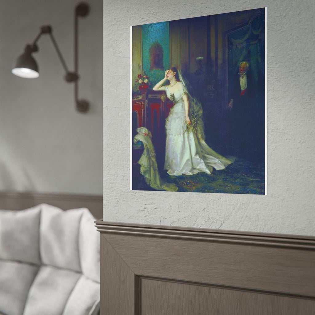 Victorian Bridal Painting Poster — Romantic 19th-Century Wedding Scene Wall Art (Rolled)