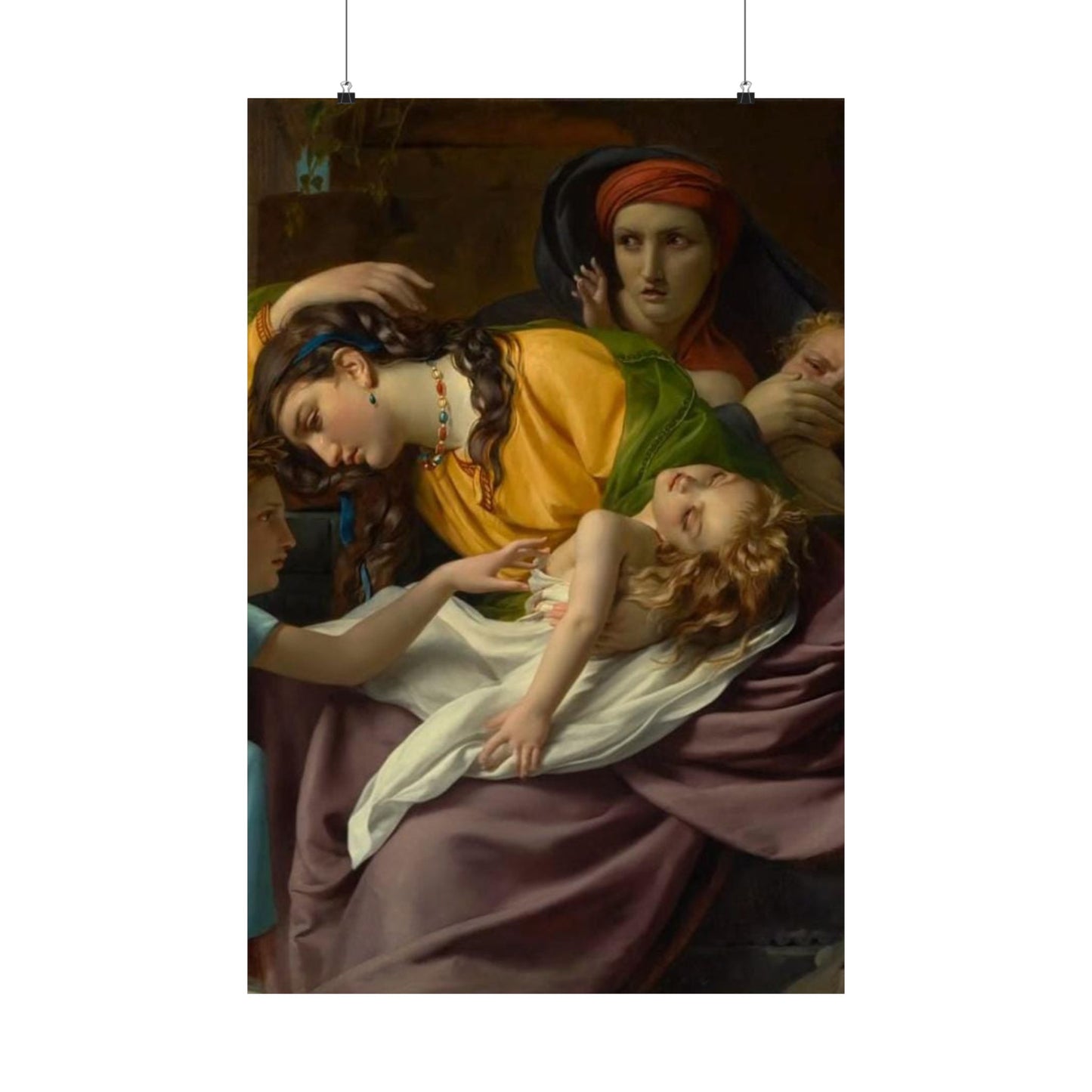 Classical Art Satin Poster – Mother and Child Neoclassical Print (300gsm)