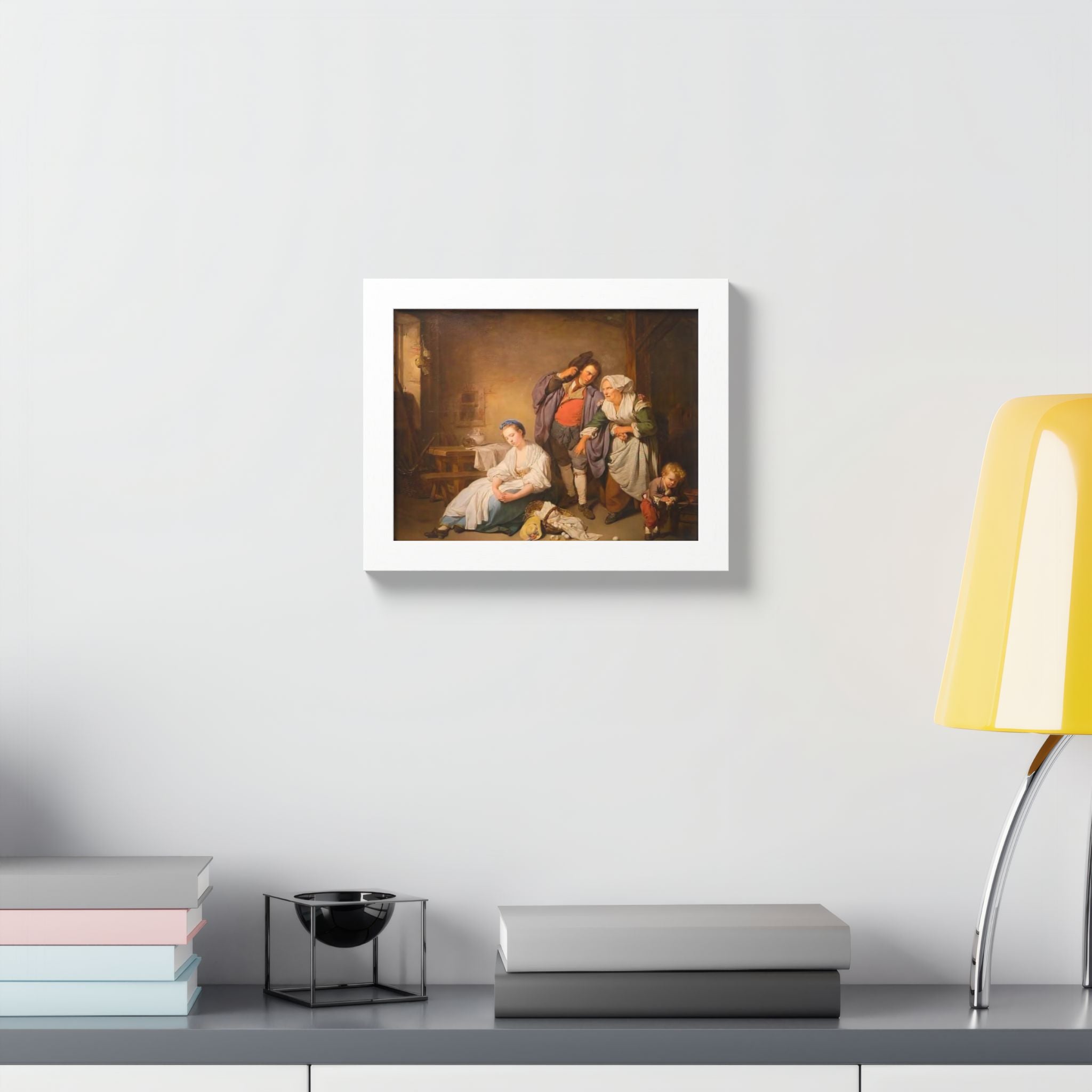Framed Poster — Vintage Genre Painting Reproduction
