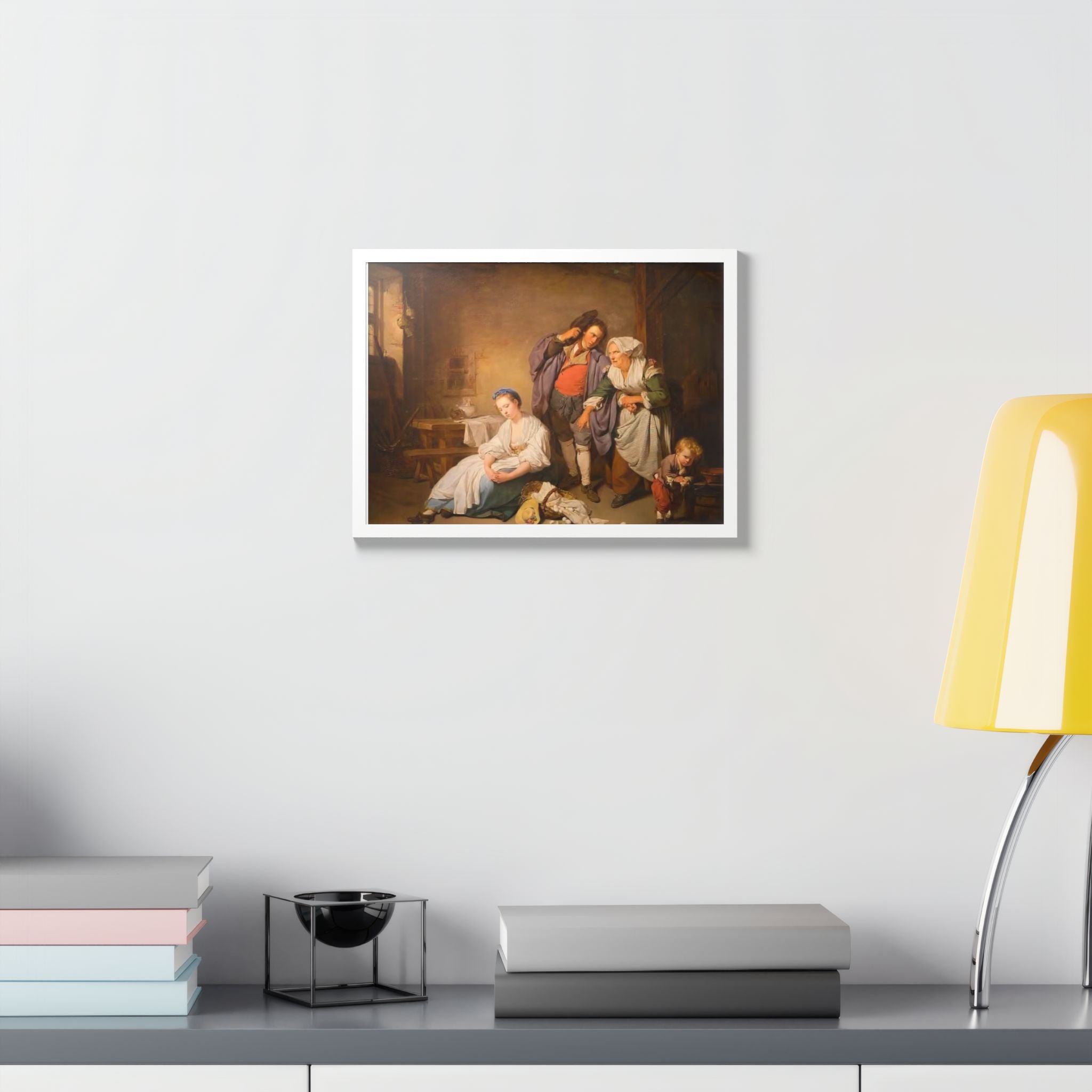 Framed Poster — Vintage Genre Painting Reproduction