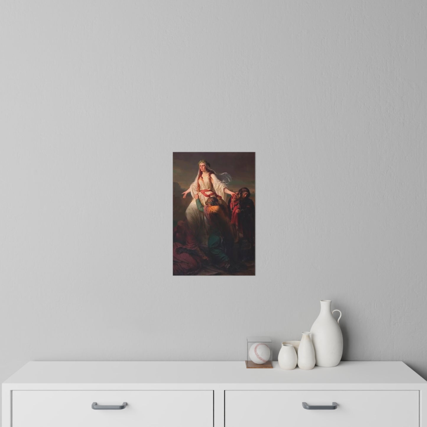 Religious Art Wall Decal — Classic Madonna & Worshippers Painting