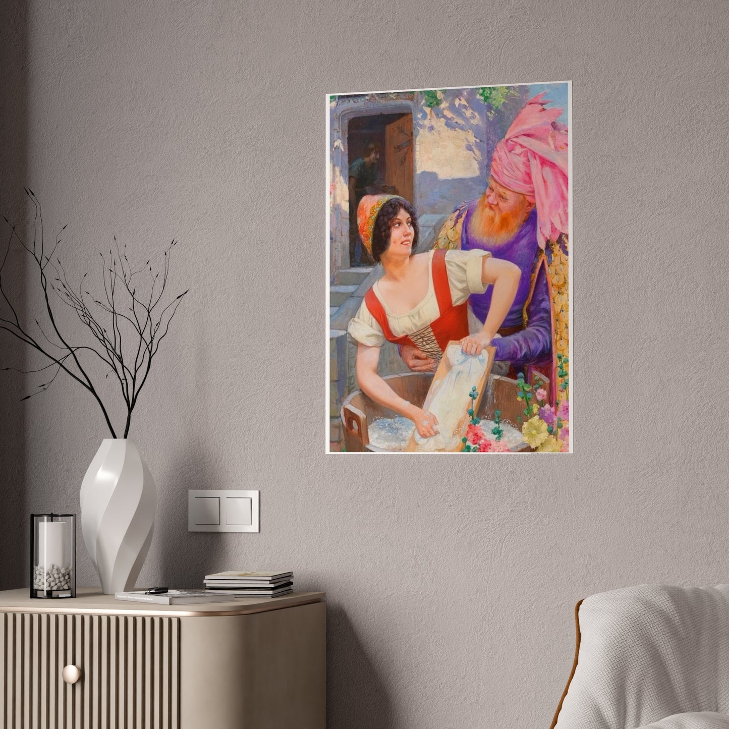 Vintage Romantic Art Poster — Classic Oil Painting Wall Print