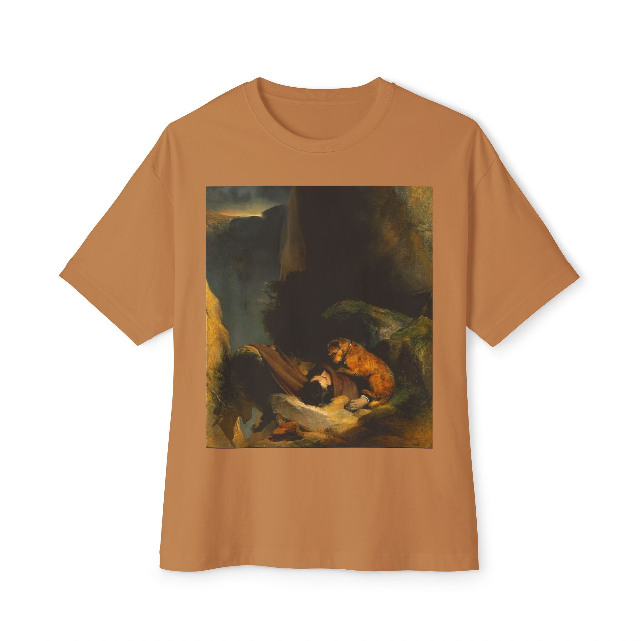 Boxy Tee with Classical Painting Print — Romantic Baroque Art T-Shirt