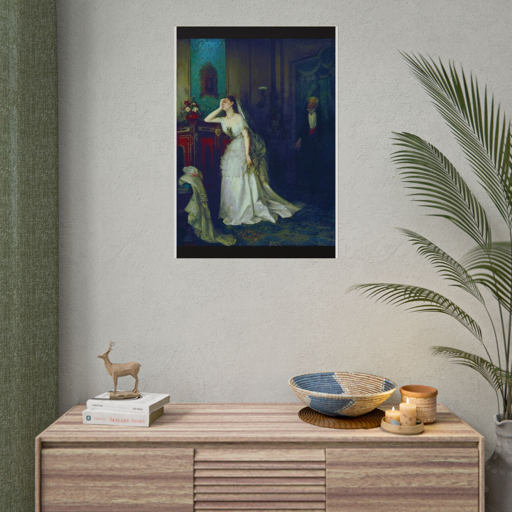 Victorian Bridal Painting Poster — Romantic 19th-Century Wedding Scene Wall Art (Rolled)