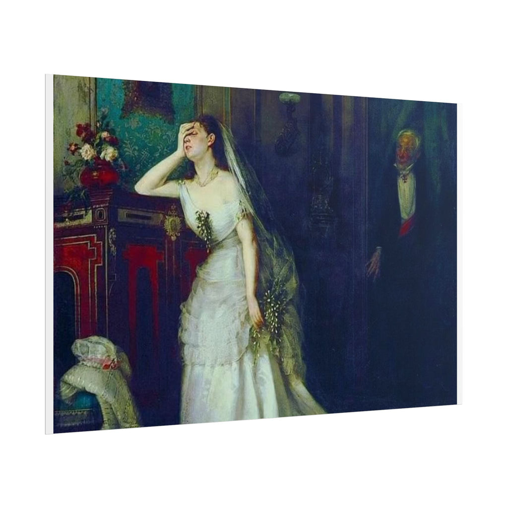 Victorian Bridal Painting Poster — Romantic 19th-Century Wedding Scene Wall Art (Rolled)