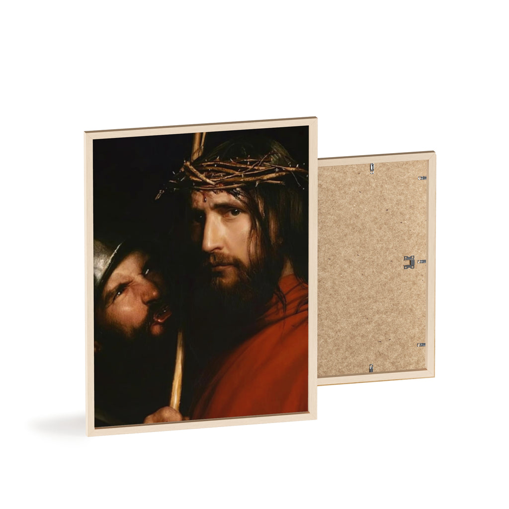 Framed Religious Art Poster — Jesus with Crown of Thorns Wall Print