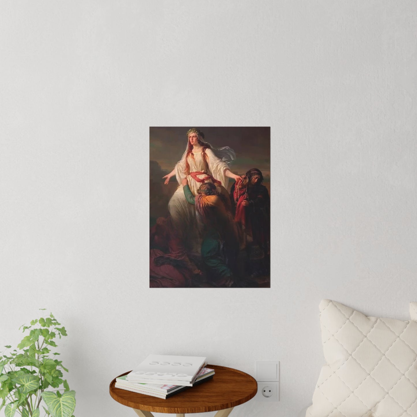 Religious Art Wall Decal — Classic Madonna & Worshippers Painting