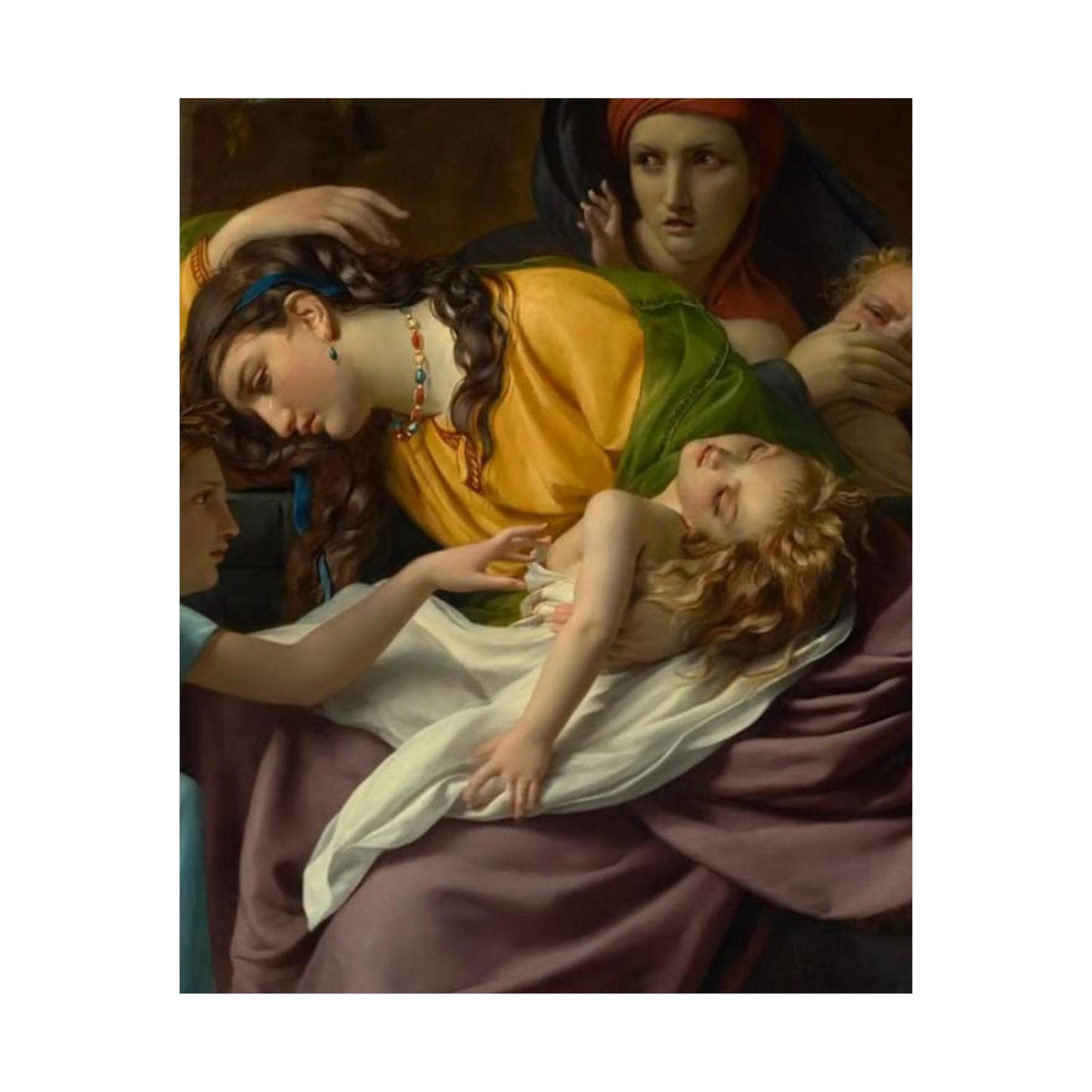 Classical Art Satin Poster – Mother and Child Neoclassical Print (300gsm)