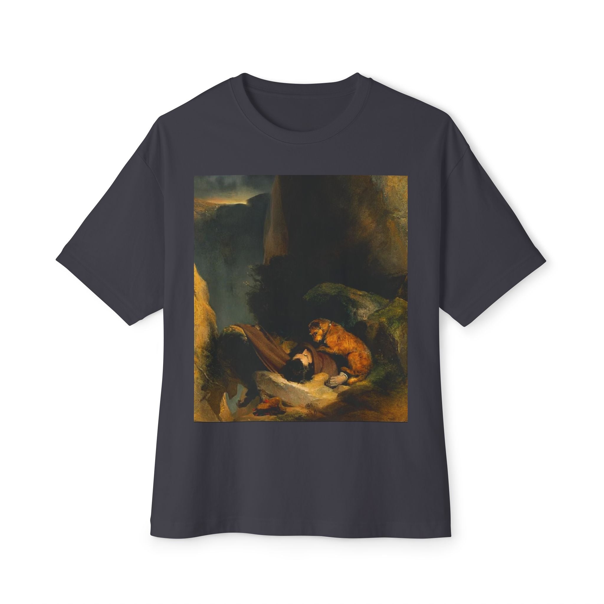 Boxy Tee with Classical Painting Print — Romantic Baroque Art T-Shirt