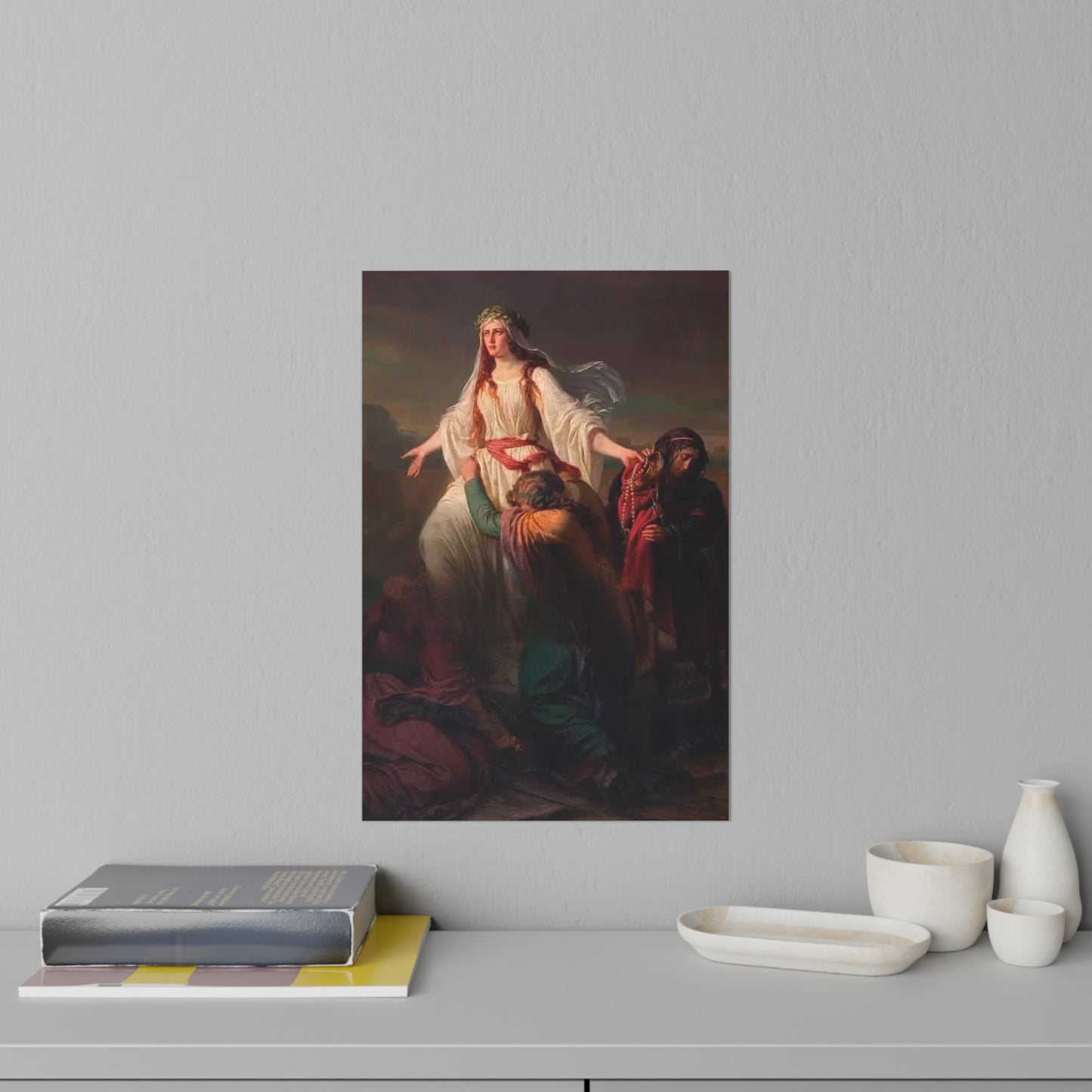 Religious Art Wall Decal — Classic Madonna & Worshippers Painting