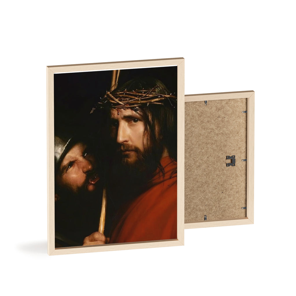 Framed Religious Art Poster — Jesus with Crown of Thorns Wall Print