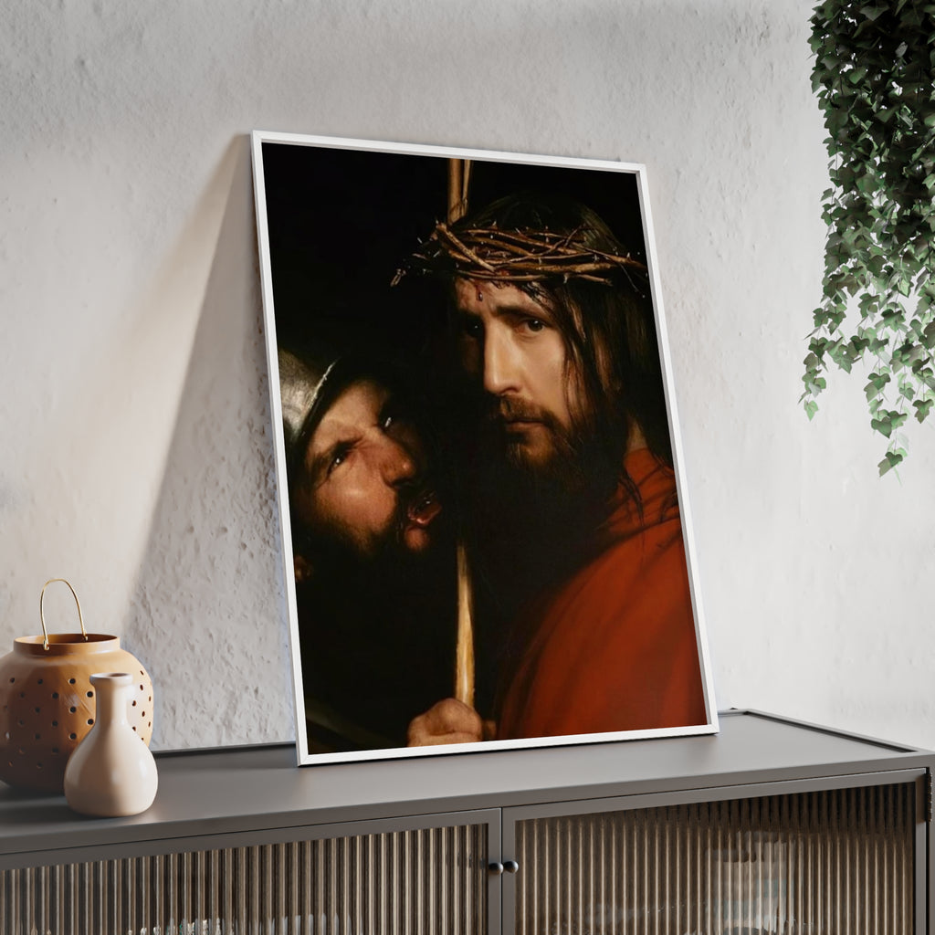 Framed Religious Art Poster — Jesus with Crown of Thorns Wall Print