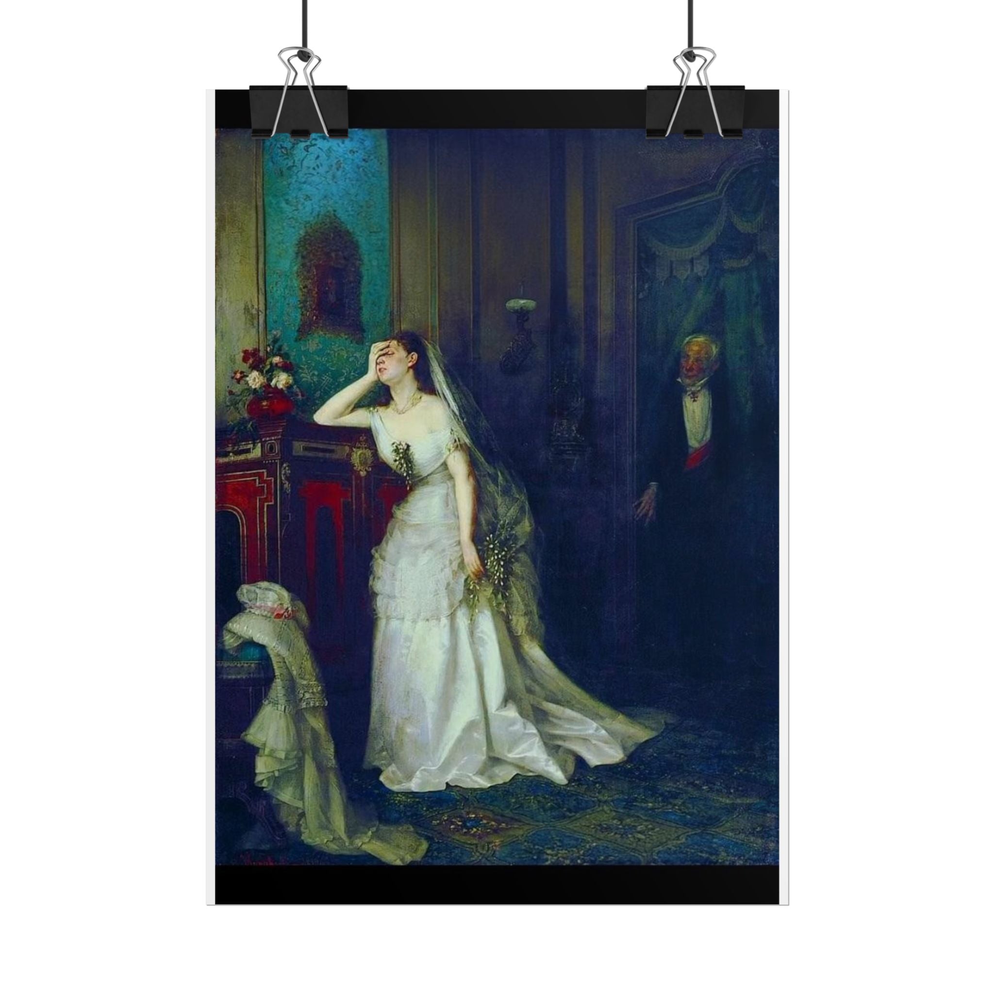 Victorian Bridal Painting Poster — Romantic 19th-Century Wedding Scene Wall Art (Rolled)