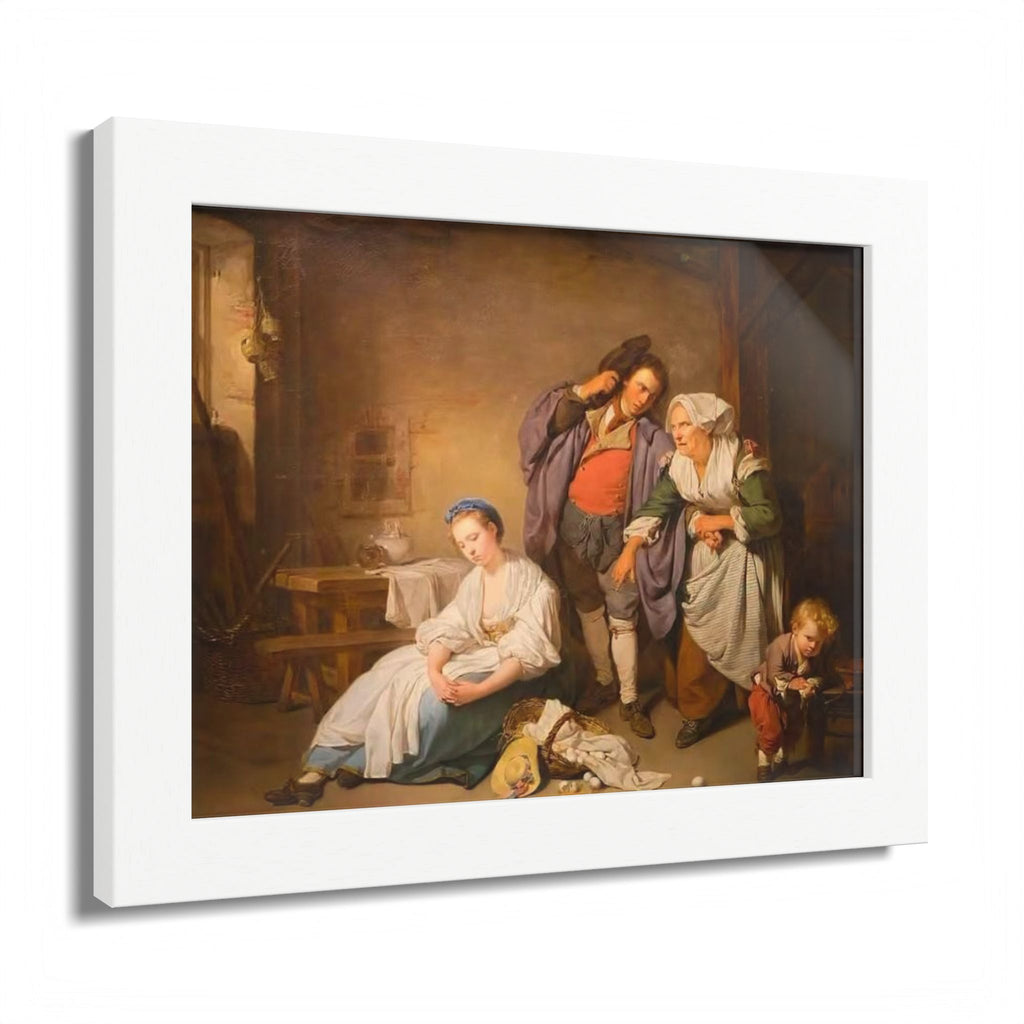 Framed Poster — Vintage Genre Painting Reproduction